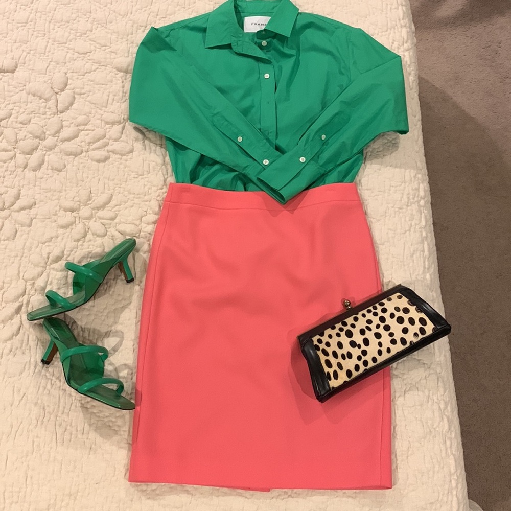 J Crew No. 2 Pencil Skirt, Dusty Azalea, 4, excellent condition, wool, lined